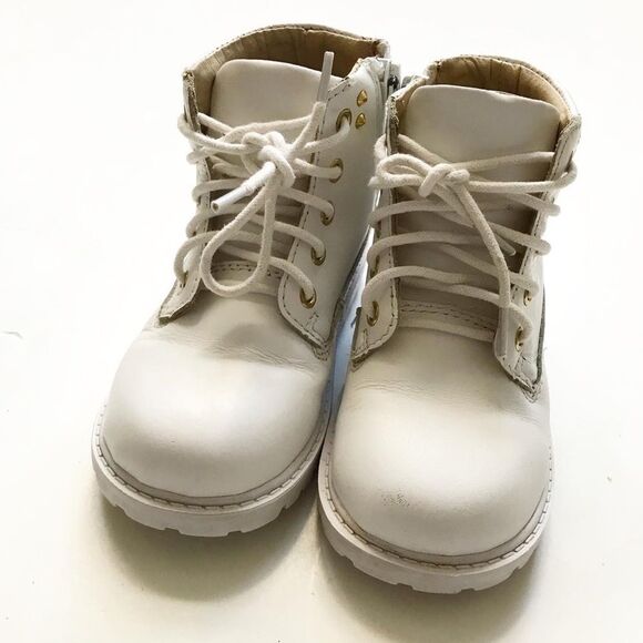AKID white studded combat boots VGUC size 9 - Picture 4 of 8